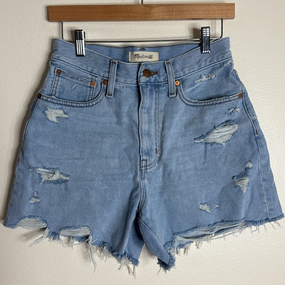 Madewell ladies the momjean denim cutoff shorts size 26 cute - Picture 2 of 10